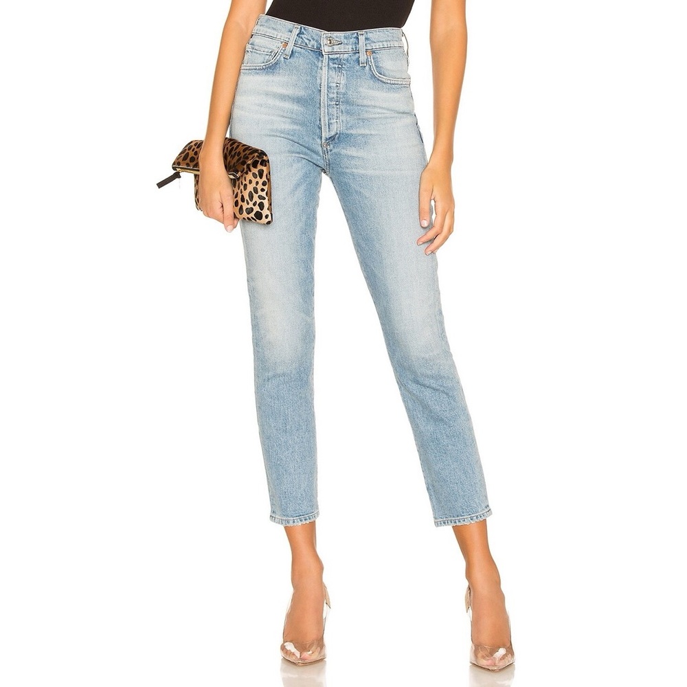 Citizens oh Humanity Olivia Crop High Rise Slim Skinny Jeans in Renew Light Wash
